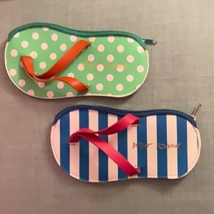 NWOT 2 Betsey Johnson Flip Flop Sun/Glasses Case Set